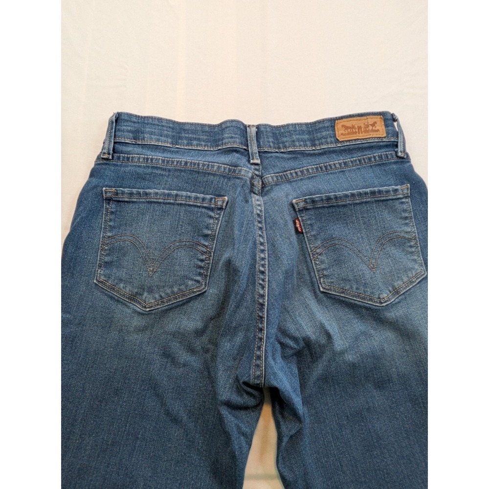 Levis 525 Perfect Waist Straight Leg Jeans Medium Wash Blue Size 4M W27 L32 - Picture 4 of 13